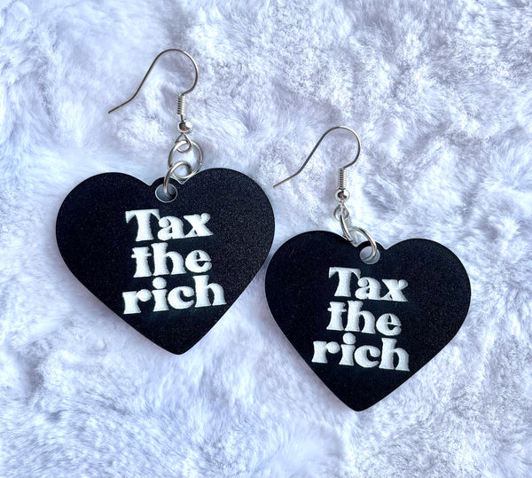 Tax the rich earrings