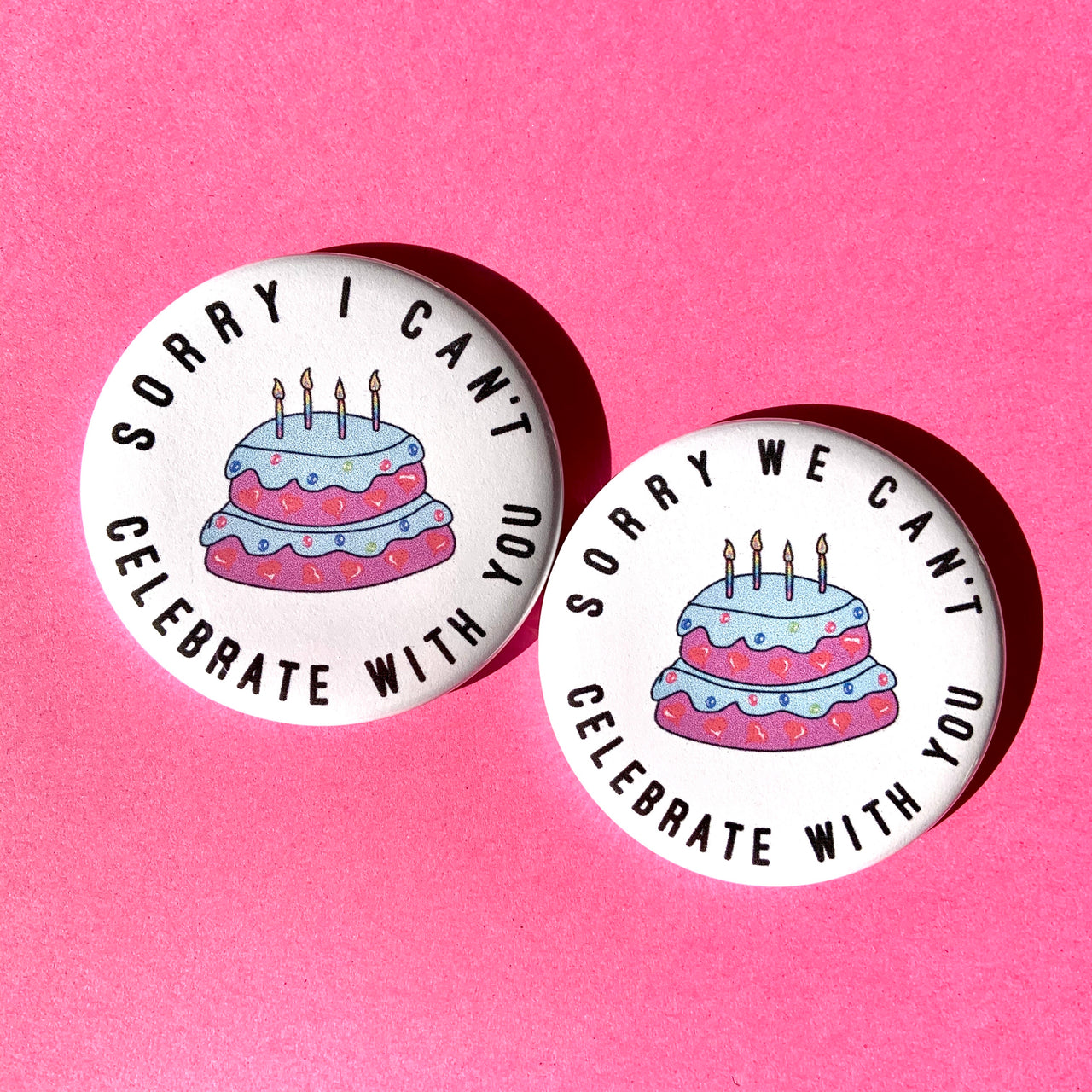 Social isolation birthday magnet - Radical Buttons