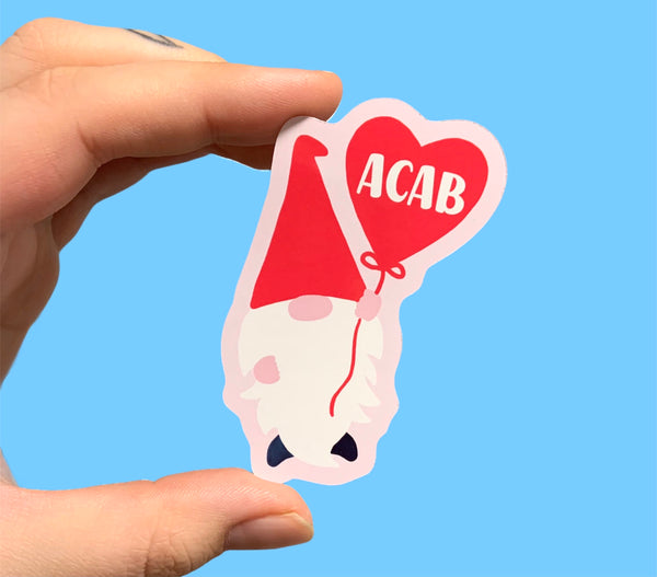 ACAB gnome (pack of 3 or 5 stickers)