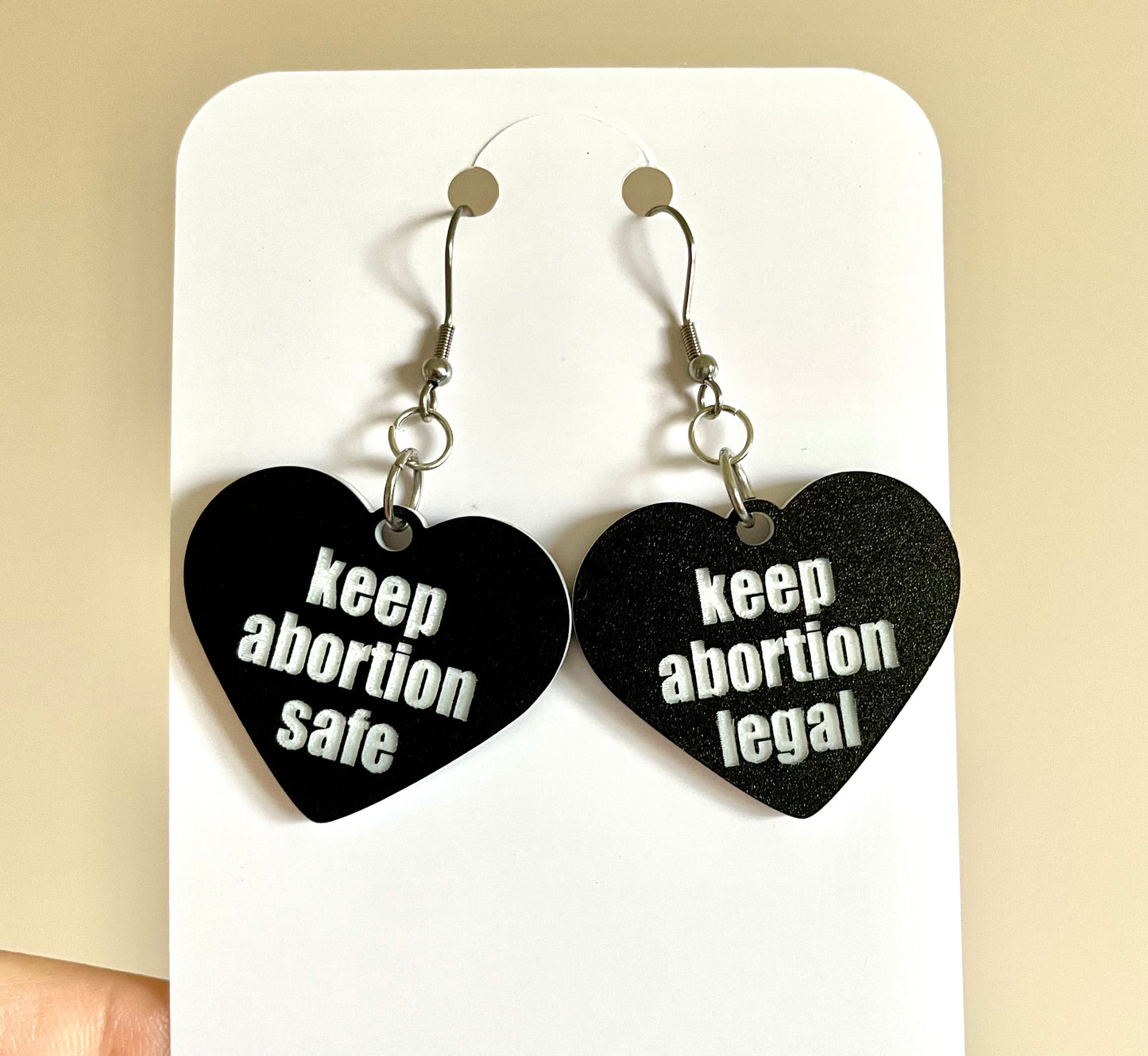 Keep abortion safe/legal earrings