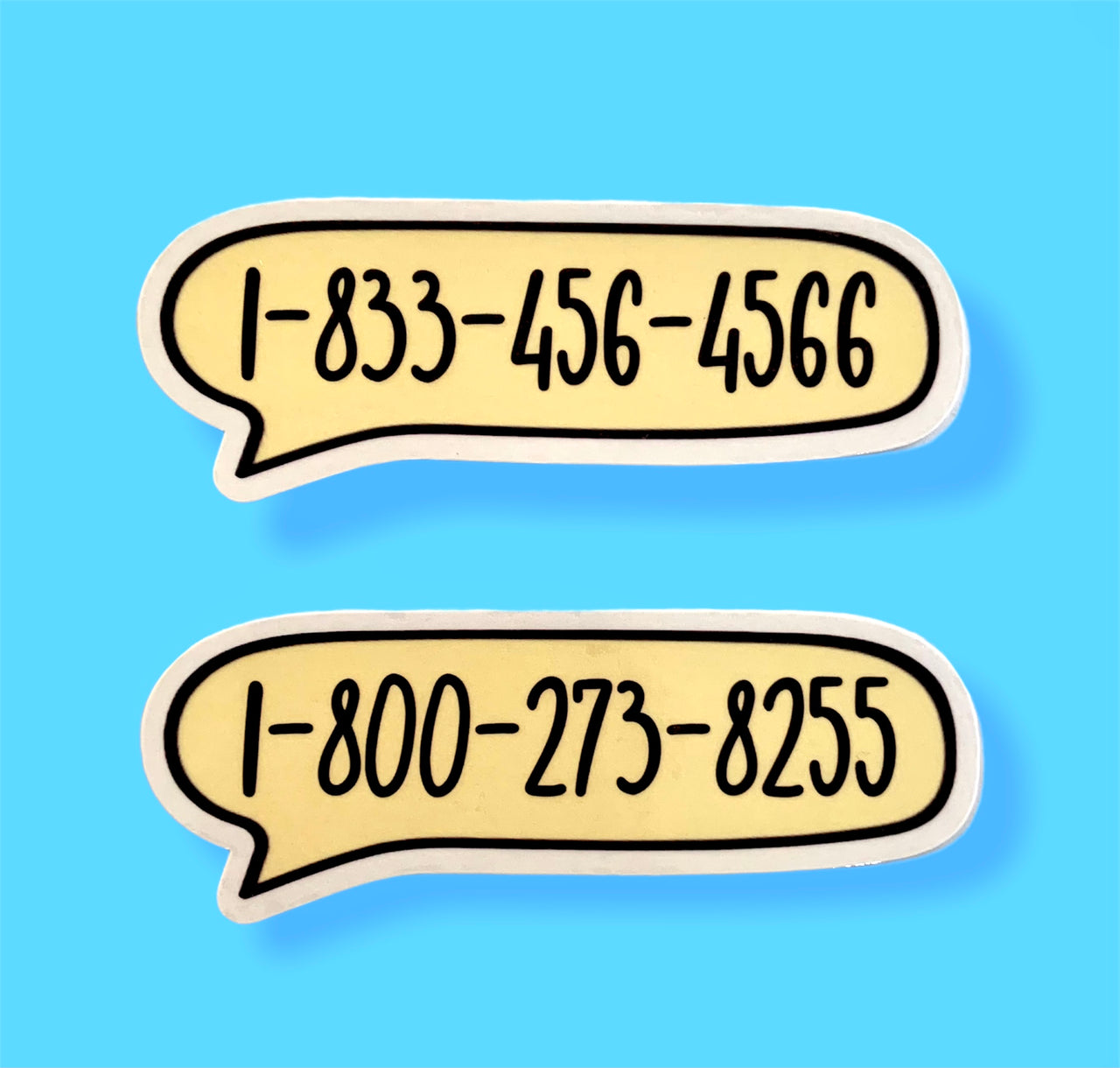Suicide prevention hotline sticker