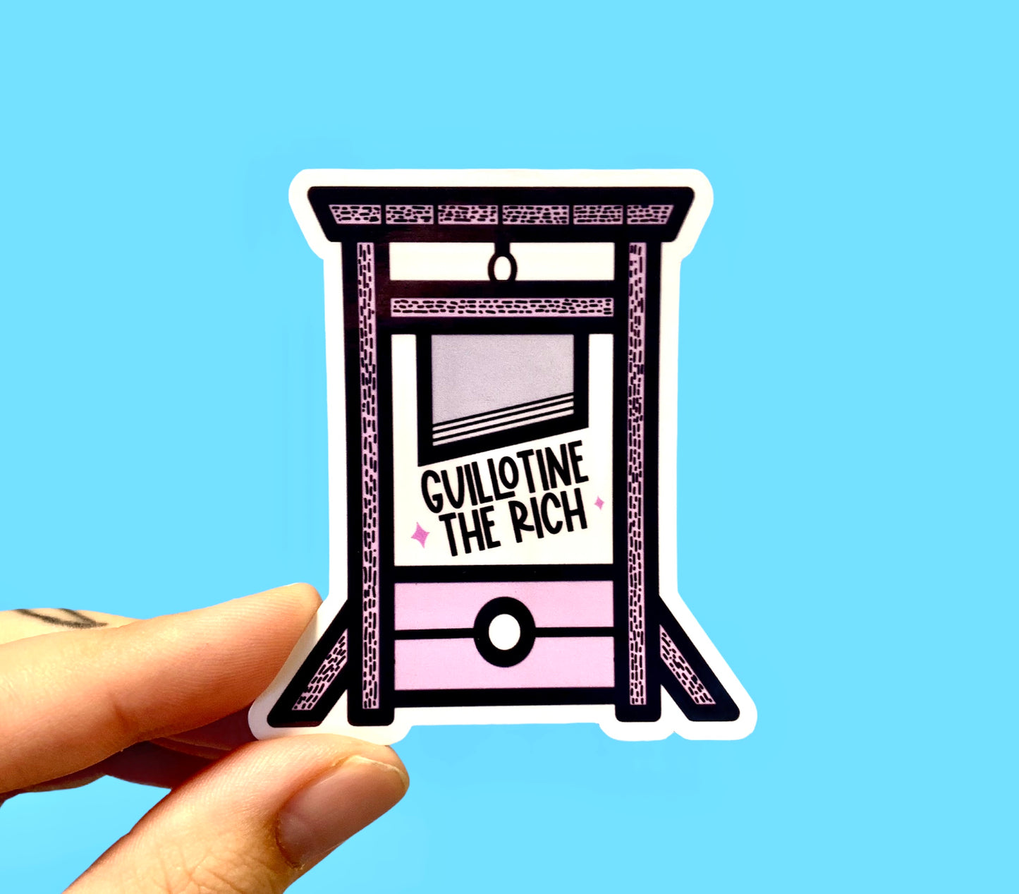 Guillotine the rich (pack of 3 or 5 stickers)