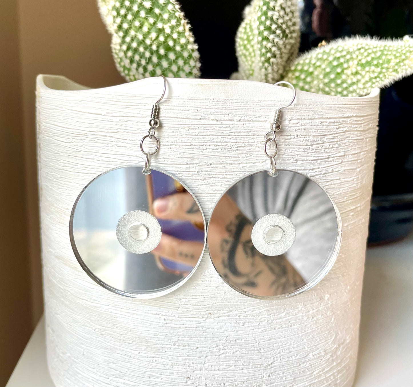 Compact disk earrings
