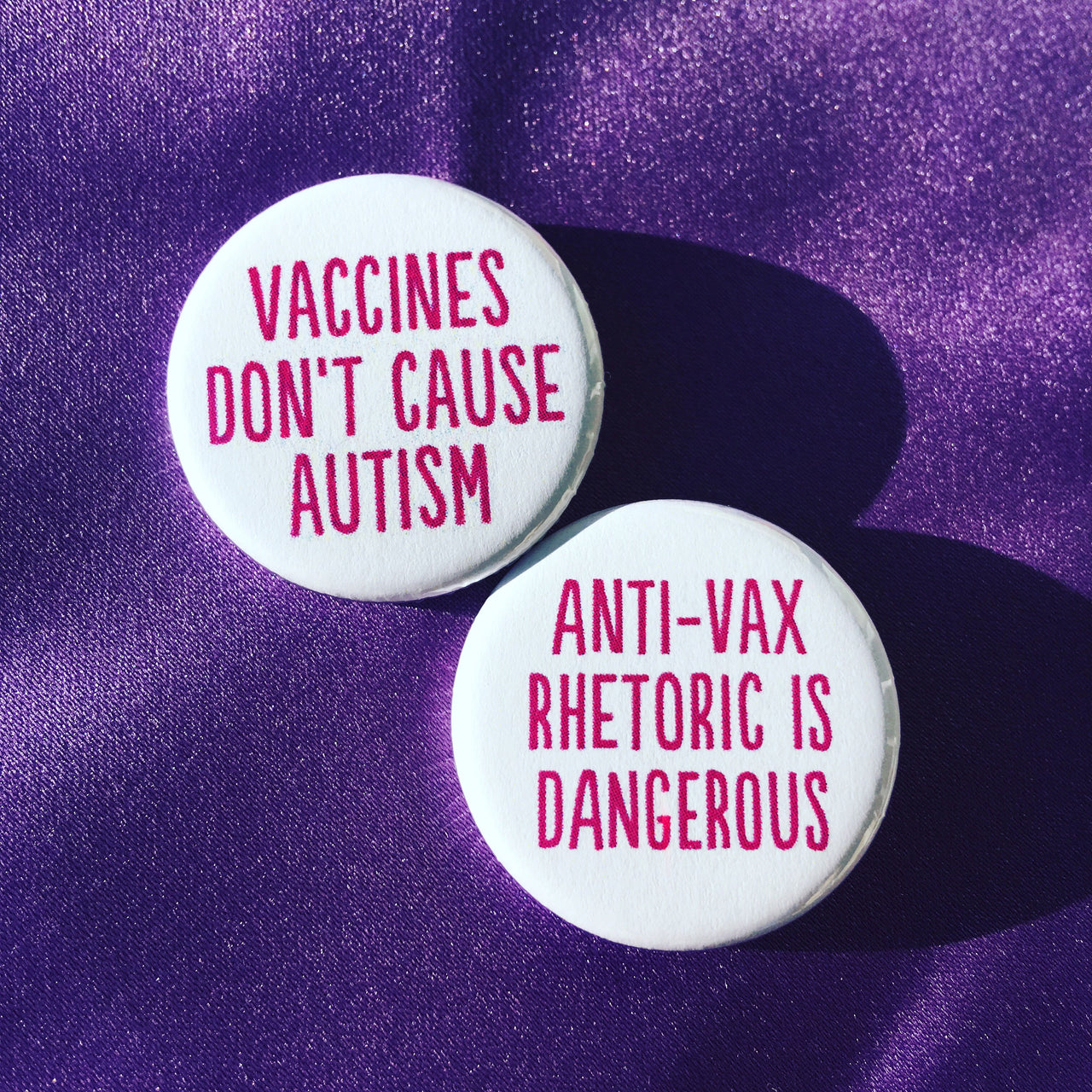 Pro-vaccine buttons - Radical Buttons