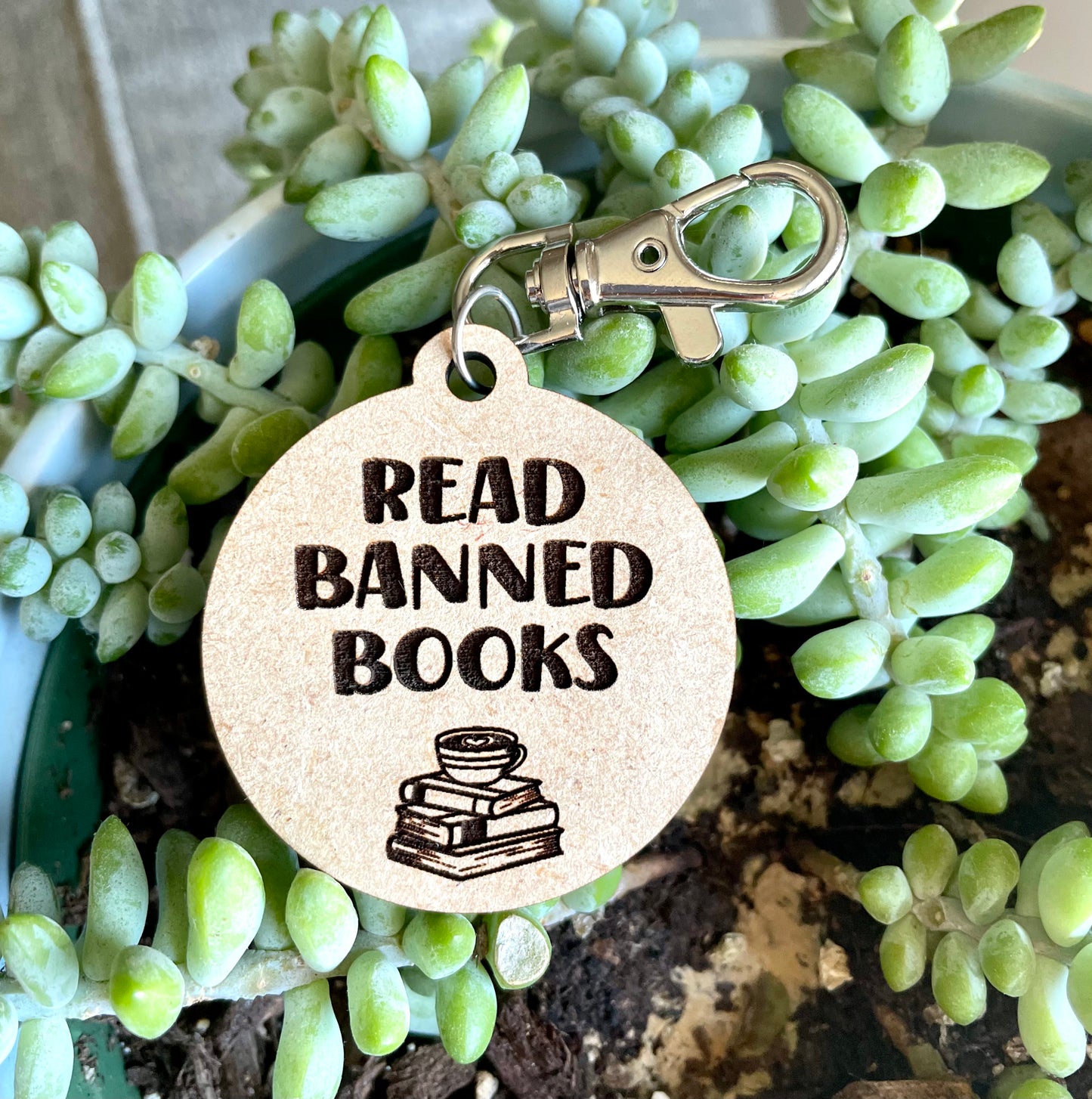 Read banned books keychain