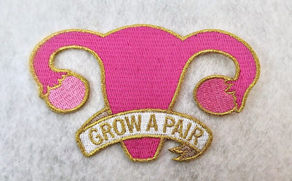Grow a pair of ovaries patch - Radical Buttons